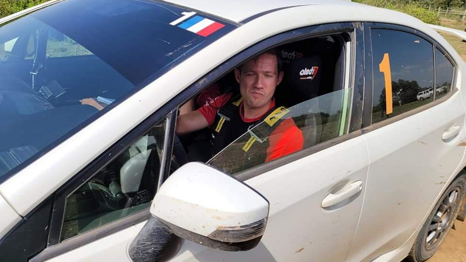 Sébastien Ogier arriving for recce at the Loldia stage